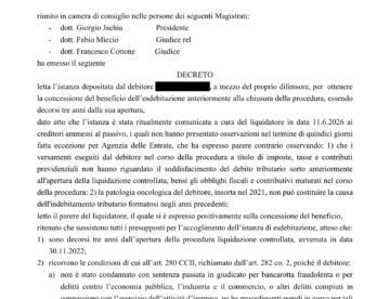 Esdebitazione — Esdebitazione anticipata nella liquidazione controllata: il Tribunale di Roma libera dai d